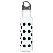 Bouteille D'eau En Acier Inoxydable Pois noirs en blanc (Dos)