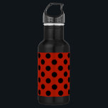 Bouteille D'eau En Acier Inoxydable Pois noirs en rouge<br><div class="desc">Pois noirs en rouge</div>