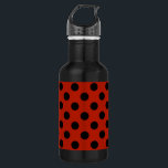 Bouteille D'eau En Acier Inoxydable Pois noirs en rouge<br><div class="desc">Pois noirs en rouge</div>