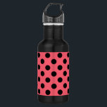 Bouteille D'eau En Acier Inoxydable Pois noirs sur corail<br><div class="desc">Pois noirs sur corail</div>