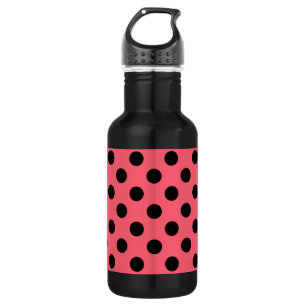 Bouteille D'eau En Acier Inoxydable Pois noirs sur corail