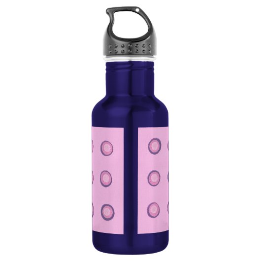 Bouteille D'eau En Acier Inoxydable Pois rose et violet en couche sur (Dos)