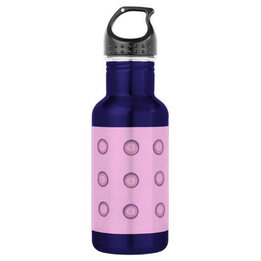 Bouteille D'eau En Acier Inoxydable Pois rose et violet en couche sur (Devant)