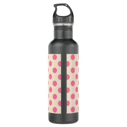 Bouteille D'eau En Acier Inoxydable Pois roses à la crème (Dos)