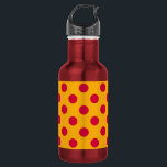 Bouteille D'eau En Acier Inoxydable Pois rouges sur jaune<br><div class="desc">Pois rouges sur jaune</div>
