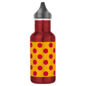 Bouteille D'eau En Acier Inoxydable Pois rouges sur jaune (Gauche)