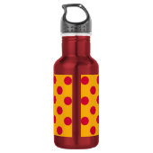 Bouteille D'eau En Acier Inoxydable Pois rouges sur jaune (Dos)