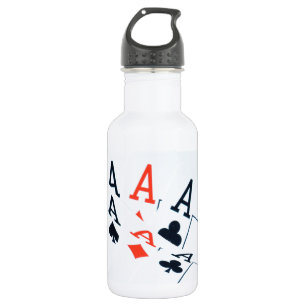 Bouteille D'eau En Acier Inoxydable Poker, Cartes,