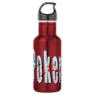 Bouteille D'eau En Acier Inoxydable Poker, Logo,
