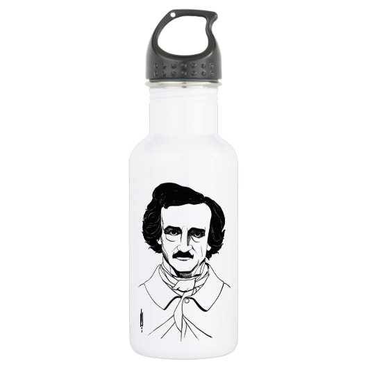 Bouteille D'eau En Acier Inoxydable Portrait d'Edgar Allan Poe (Devant)