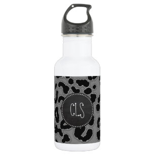 Bouteille D'eau En Acier Inoxydable Poster de animal léopard gris foncé ; aspect table