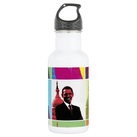 Bouteille D'eau En Acier Inoxydable Président Obama Pop Art (Devant)