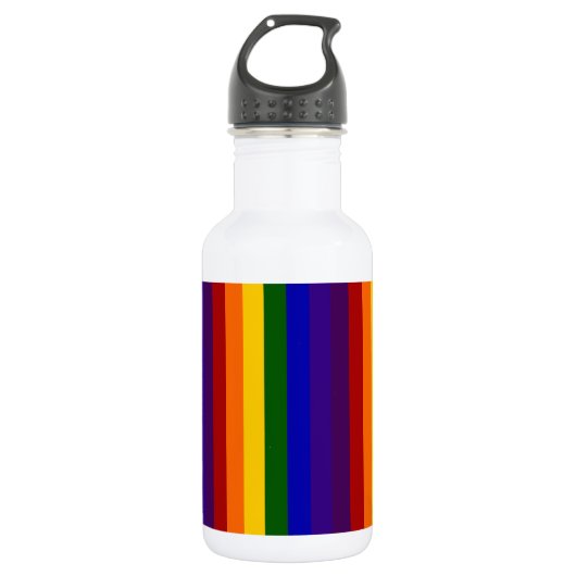 Bouteille D'eau En Acier Inoxydable Rayures arc-en-ciel (Devant)