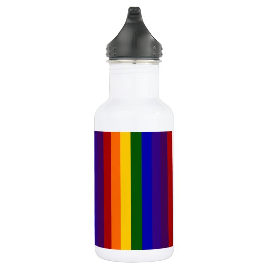 Bouteille D'eau En Acier Inoxydable Rayures arc-en-ciel (Droite)