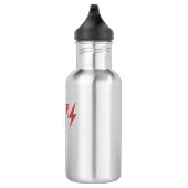 Bouteille D'eau En Acier Inoxydable Red Super Papa Lightning Bolt Rock'n Roll Script (Droite)