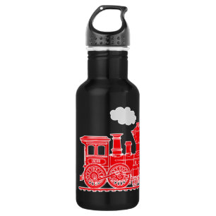 Bouteille D'eau En Acier Inoxydable Red train enfants nom boisson personnalisée boutei