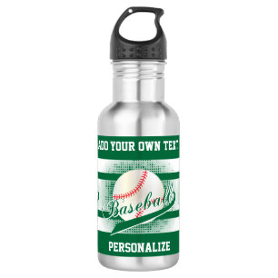Bouteille D'eau En Acier Inoxydable Rétro style vert-foncé de base-ball