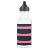 Bouteille D'eau En Acier Inoxydable rose et rayures de marine (Droite)