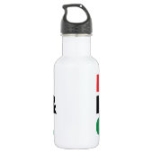 Bouteille D'eau En Acier Inoxydable Rouge, Noir et Vert. (Dos)