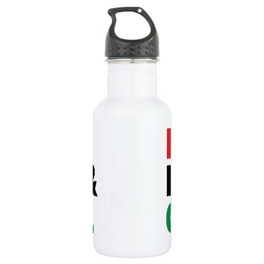 Bouteille D'eau En Acier Inoxydable Rouge, Noir et Vert. (Dos)
