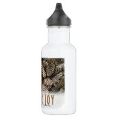 Bouteille D'eau En Acier Inoxydable Rustic Holiday Love and Joy Pine Cone (Droite)