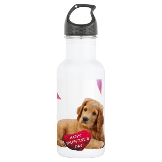 Bouteille D'eau En Acier Inoxydable Saint Valentin Coeur de chien (Devant)