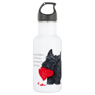 Bouteille D'eau En Acier Inoxydable Saint-Valentin Terrier Écossais