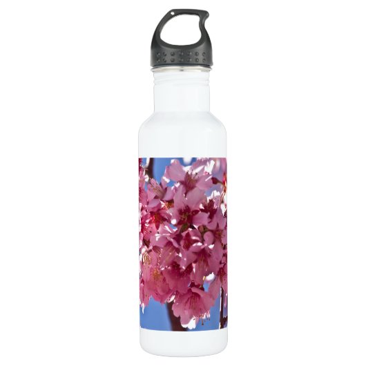 Bouteille D'eau En Acier Inoxydable Sakura Cherry Blossoms Red Stars (Devant)