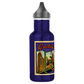 Bouteille D'eau En Acier Inoxydable Salutations de carte postale de cru de Detroit (Gauche)