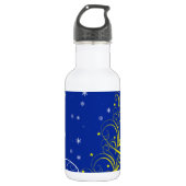 Bouteille D'eau En Acier Inoxydable Scène de Noël bleue (Devant)