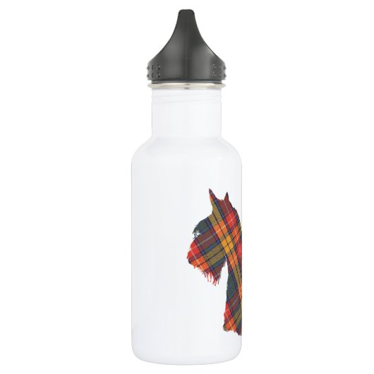 Bouteille D'eau En Acier Inoxydable Scottish Terrier Tartan Silhouette (Gauche)