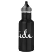Bouteille D'eau En Acier Inoxydable Script rétro de mariée blanc (Droite)
