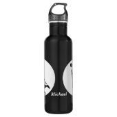 Bouteille D'eau En Acier Inoxydable Silver Circle Silhouette Basketball Personnalisé (Devant)