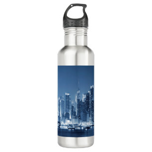 Bouteille D'eau En Acier Inoxydable Skyline de nuit New York City Manhattan