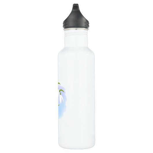 Bouteille D'eau En Acier Inoxydable Snowdrops - Fleurs de printemps sur aquarelle bleu (Droite)