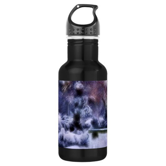 Bouteille D'eau En Acier Inoxydable Snowy Forest Winter (Devant)