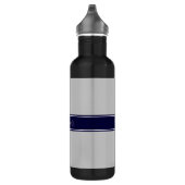 Bouteille D'eau En Acier Inoxydable Solid Gray Navy Blue Ribbon (Droite)