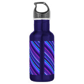 Bouteille D'eau En Acier Inoxydable stripes en bleu et purple (Dos)