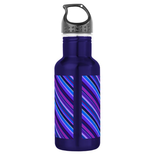 Bouteille D'eau En Acier Inoxydable stripes en bleu et purple (Dos)