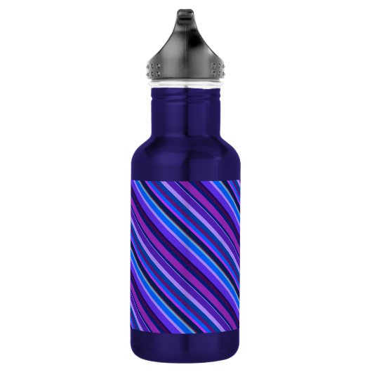 Bouteille D'eau En Acier Inoxydable stripes en bleu et purple (Droite)