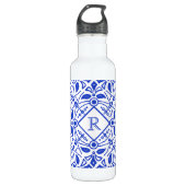 Bouteille D'eau En Acier Inoxydable Superbe Monogramme personnalisé Delft-Blue (Devant)