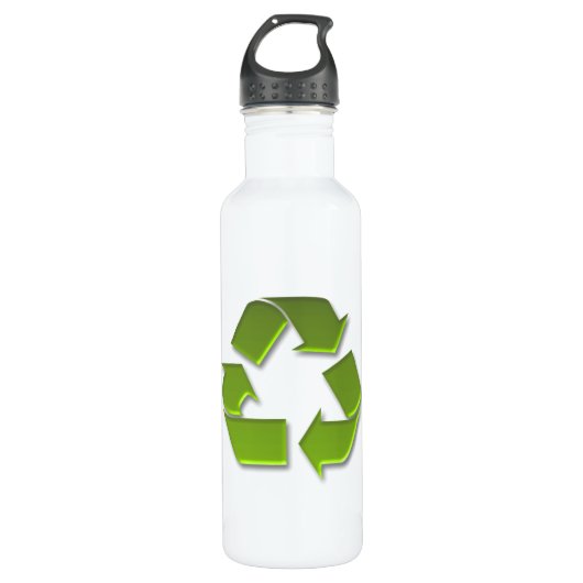 Bouteille D'eau En Acier Inoxydable Symbole de recyclage vert PixDezines (Devant)