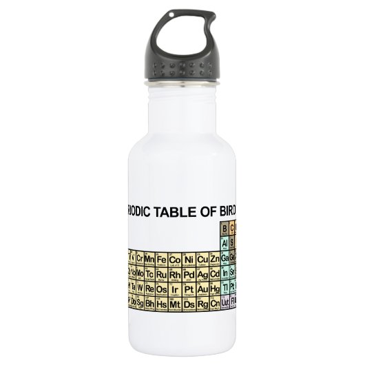 Bouteille D'eau En Acier Inoxydable Tableau périodique de Birding (Devant)