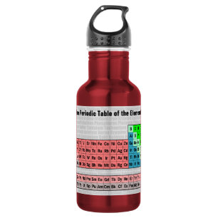 Bouteille D'eau En Acier Inoxydable Tableau périodique des éléments avec Arrière - pla