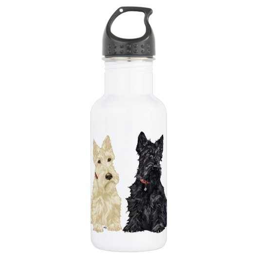 Bouteille D'eau En Acier Inoxydable Terriers écossais roux et noirs (Devant)