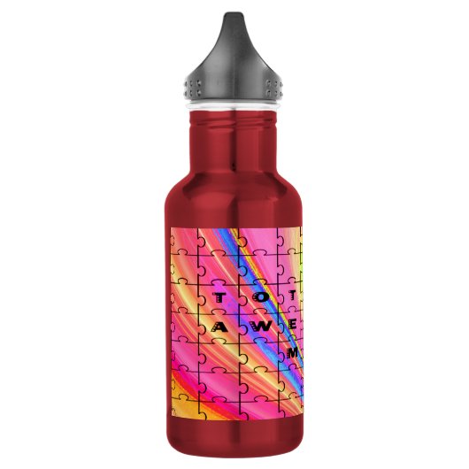 Bouteille D'eau En Acier Inoxydable Totally Awesome Maman rose Swirl Puzzle (Gauche)