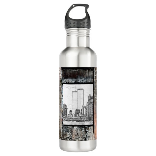 Bouteille D'eau En Acier Inoxydable Tours jumelles (Devant)