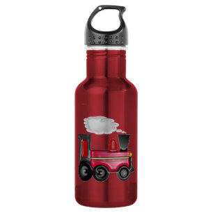 Bouteille D'eau En Acier Inoxydable Train 3D Cherry Red