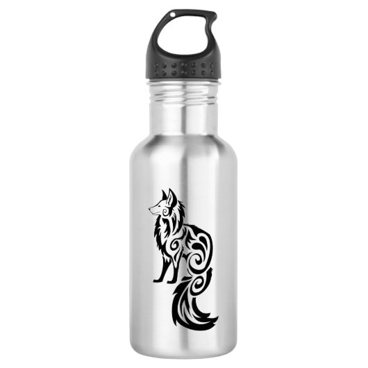 Bouteille D'eau En Acier Inoxydable Tribal de Fox Kitsune (Devant)