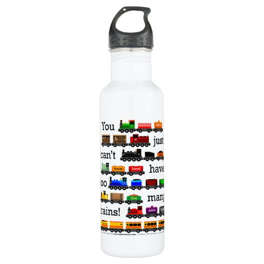 Bouteille D'eau En Acier Inoxydable Trop de trains (Devant)